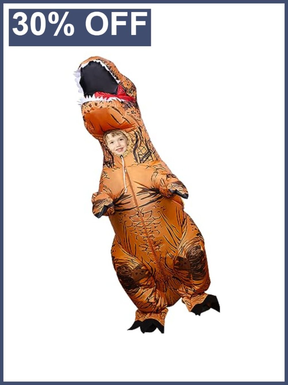 Kids Inflatable T-Rex Dinosaur Costume Halloween Boys Girls Brown Themed Party